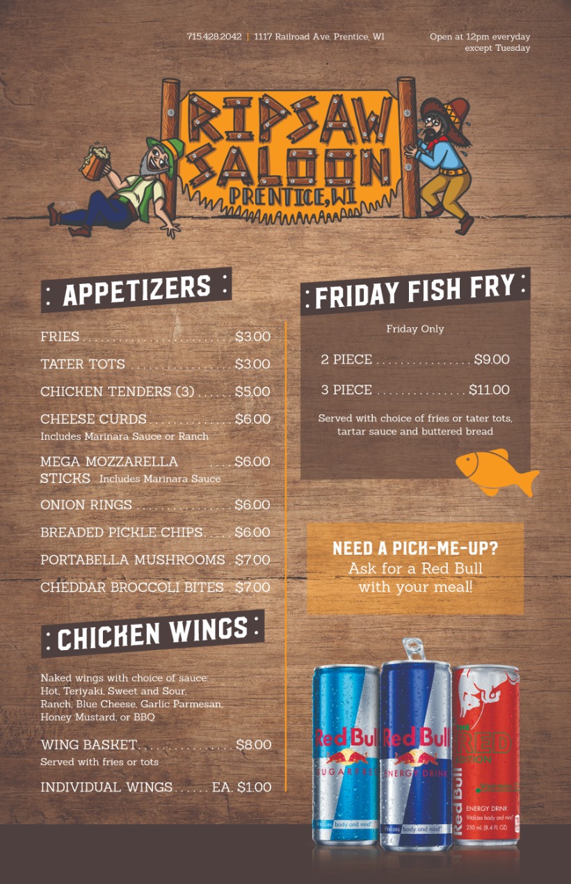 Sandwiches and Pizza Menu